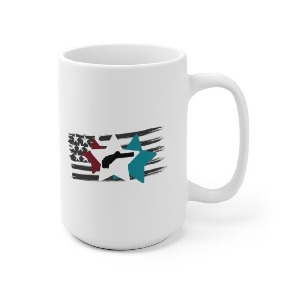 Red Blue and White Ceramic Mug - Image 6