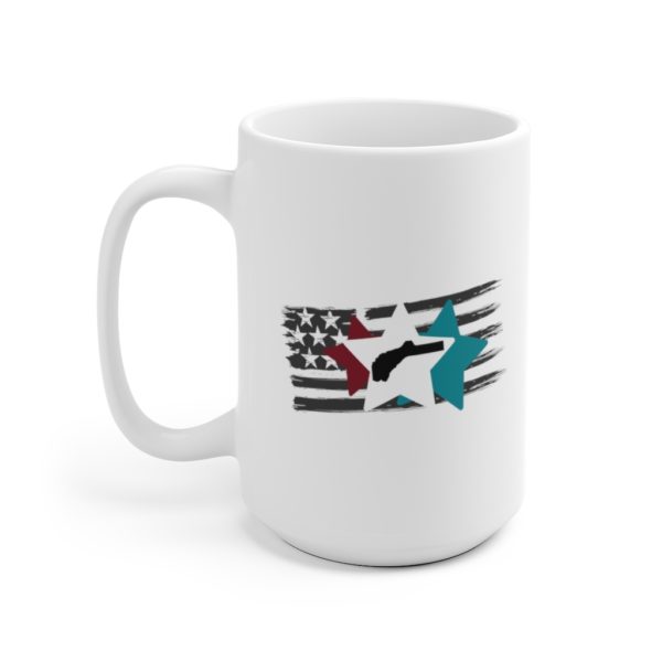 Red Blue and White Ceramic Mug - Image 7